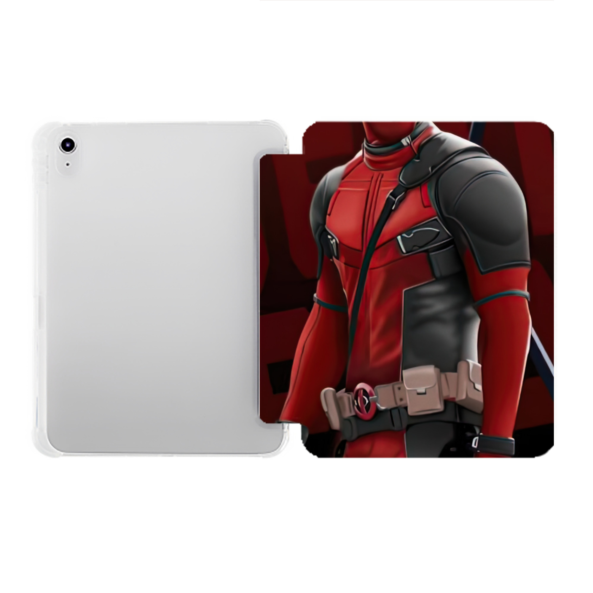 （画像用） Deadpool デッドプール IPad ケース ペン収納付き 三つ折りスタンド PUレザー×シリコン 対応機種9.5/10.5/10.9インチ
